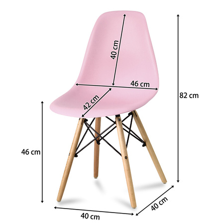 Stół okrągły S350 SEN biały + 2 krzesła różowe 212 zestaw kuchenny skandynawski nowoczesny