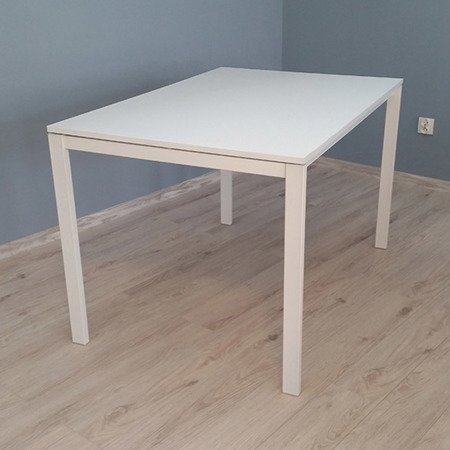 Stół prostokątny klasyczny MDF do kuchni jadalni biały 80 x 120 cm 303KW