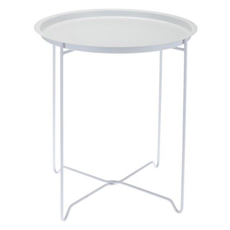 Stół stolik składany balkonowy pomocniczy kawowy metalowy biały - 	KO-CAS000020
