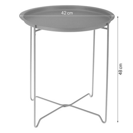 Stół stolik składany balkonowy pomocniczy kawowy metalowy szary - KO-CAS000030