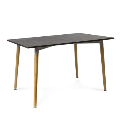 Stół w kolorze ciemnego marmuru z drewnianymi nóżkami 120cm x 80 cm x 71 cm S304A