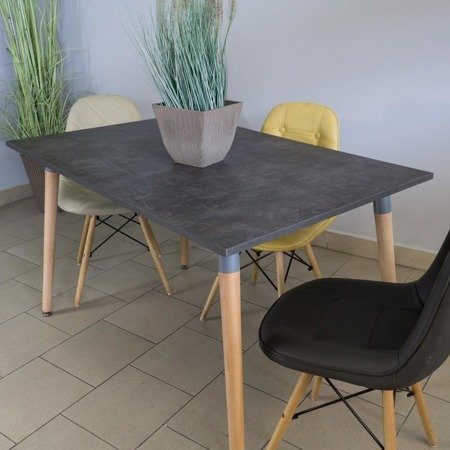 Stół w kolorze ciemnego marmuru z drewnianymi nóżkami 120cm x 80 cm x 71 cm S304A