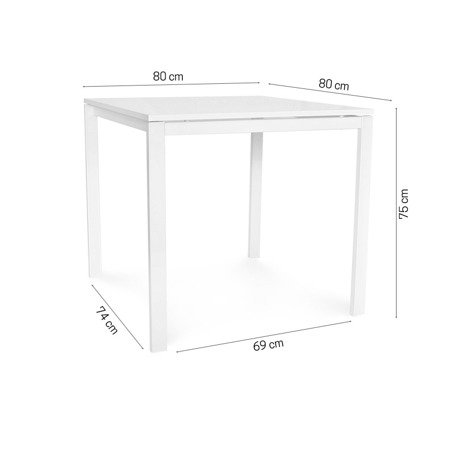 Stolik kwadratowy stół kuchenny do jadalni MDF nowoczesny biały 80 x 80 cm S303KW1