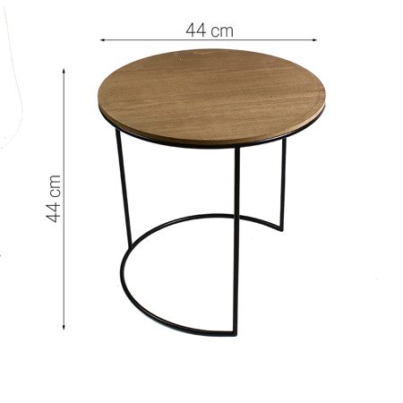 Stoliki kawowe zestaw stolików komplet z drewnianym blatem 2 szt. czarne UC60724-10