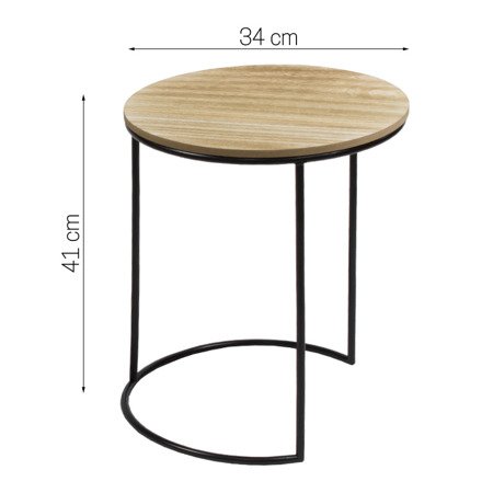 Stoliki kawowe zestaw stolików komplet z drewnianym blatem 2 szt. czarne UC60724