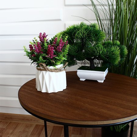 Sztuczna lawenda dekoracyjna w ceramicznej doniczce do salonu różowa UC60503-1