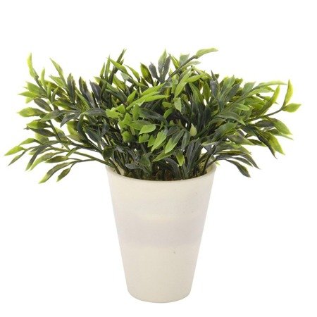 Sztuczna, liściasta roślina dekoracyjna w  jasnej donicy  - KO-317002070C