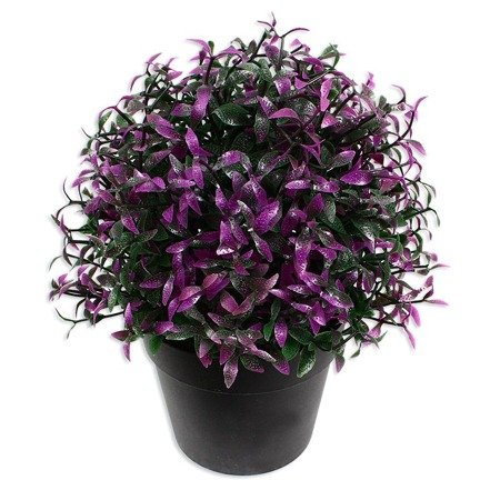 Sztuczna roślina dekoracyjna w czarnej doniczce fioletowe kwiatki DFS022-4