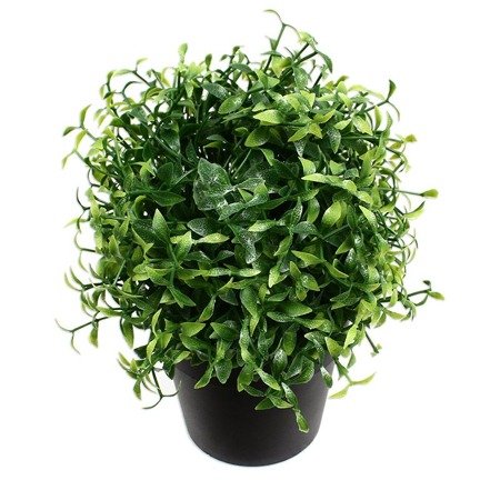Sztuczna roślina dekoracyjna w czarnej doniczce zielone kwiatki DFS022-3