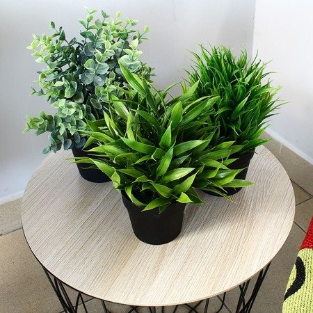 Sztuczna roślina w doniczce trawa dekoracyjna do salonu fejka zielona UC60504