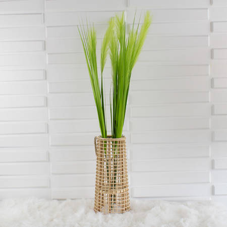 Sztuczna trawa dekoracyjna pompasowa roślina do salonu źdźbło pęk trawy jasno zielona DFS016-2