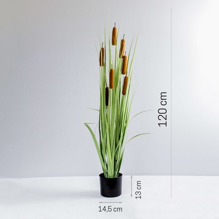 Sztuczna trawa roślina w doniczce do salonu Cattail 120 cm II TR-CAT-120-II