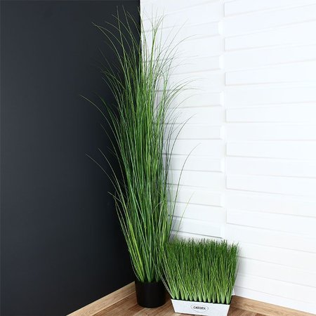 Sztuczna trawa roślina w doniczce ozdobna dekoracyjna do salonu kuchni zielona TR-CUR-152-I