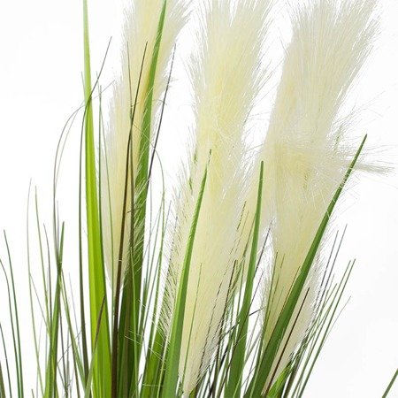 Sztuczna trawa z białym pióropuszem ozdobna fejka 103 cm zielona UC60103