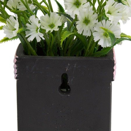 Sztuczne wiszące kwiatki w doniczce 23 cm białe UC30515-03