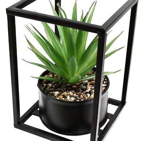 Sztuczny kaktus w metalowej ramce industrialny roślina dekoracyjna zielony DFS011-1