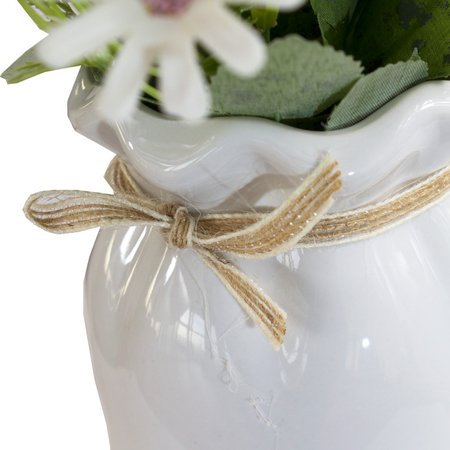 Sztuczny kwiat roślina w białej ceramicznej doniczce fejka do salonu biały UC30516-04
