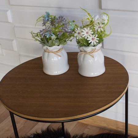 Sztuczny kwiat roślina w białej ceramicznej doniczce fejka do salonu biały UC30516-04