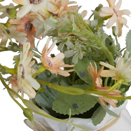 Sztuczny kwiat roślina w białej ceramicznej doniczce fejka do salonu pomarańczowa UC30516-02