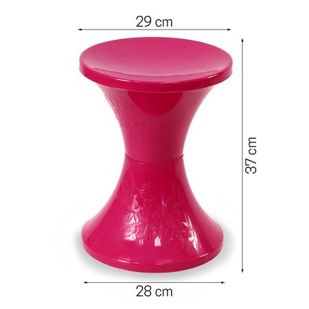 Taboret dziecięcy krzesełko dla dziecka plastikowe  ciemno różowe UC824013-01