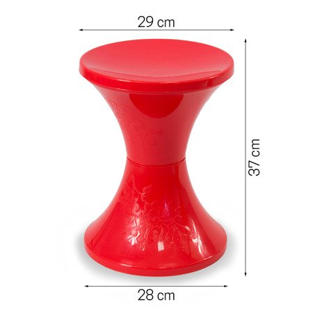 Taboret dziecięcy krzesełko dla dziecka plastikowe czerwony UC824013-03