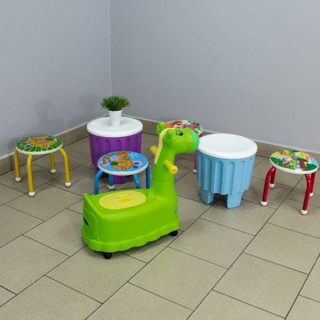 Taboret dziecięcy stołek dla dziecka na metalowych nogach stolik UC82305-1 żółty