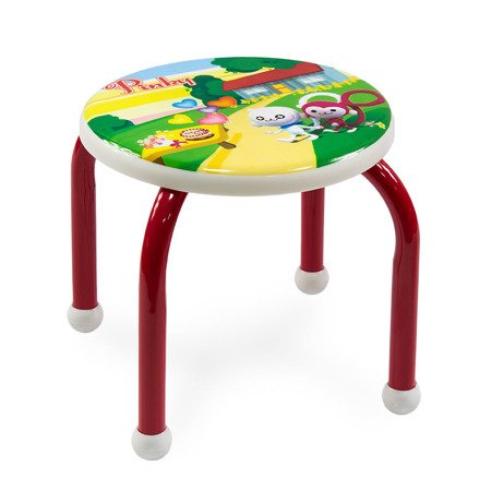 Taboret dziecięcy stołek dla dziecka na metalowych nogach stolik UC82305-2 czerwony