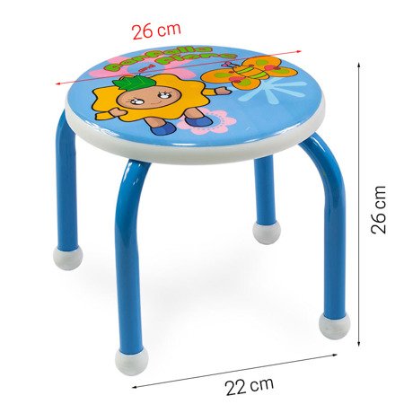 Taboret dziecięcy stołek dla dziecka na metalowych nogach stolik  UC82305 niebieski