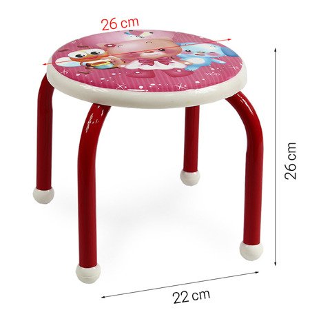 Taboret dziecięcy stołek dla dziecka na metalowych nogach stolik czerwony UC82305-10