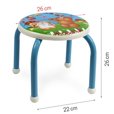 Taboret dziecięcy stołek dla dziecka na metalowych nogach stolik niebieski UC82305-20