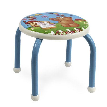 Taboret dziecięcy stołek dla dziecka na metalowych nogach stolik niebieski UC82305-20