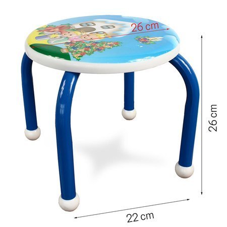 Taboret dziecięcy stołek dla dziecka na metalowych nogach stolik niebieski UC82305-22