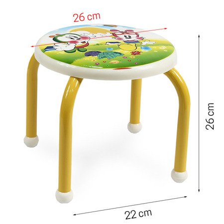 Taboret dziecięcy stołek dla dziecka na metalowych nogach stolik żółty UC82305-30