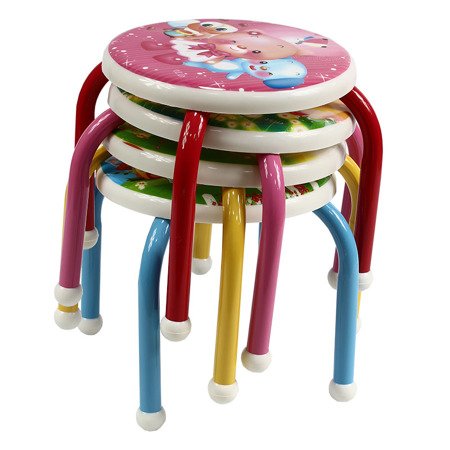 Taboret dziecięcy stołek dla dziecka na metalowych nogach stolik żółty UC82305-30