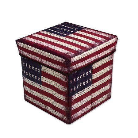 Taboret pudełko, pufa do siedzenia z flagą ameryki, pudełko na drobiazgi M-38-07