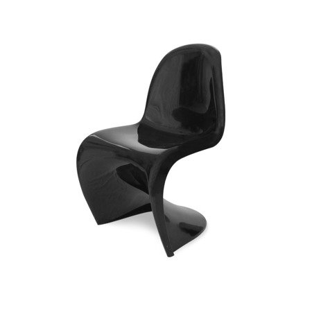 Wytrzymałe krzesło w kształcie litery S do restauracji kawiarni biura panton ABS 213 DF czarne