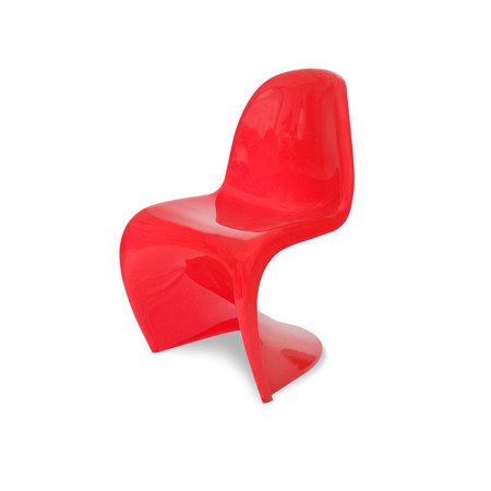 Wytrzymałe krzesło w kształcie litery S do restauracji kawiarni biura panton ABS 213 DF czerwone