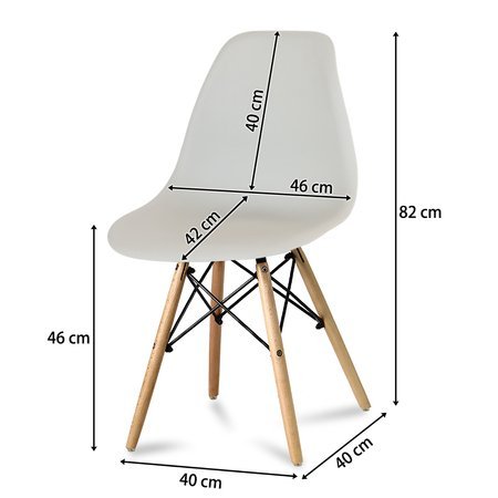 Zestaw 4 krzeseł komplet krzesło nowoczesne na drewnianych bukowych nogach salonu szare 212 AB