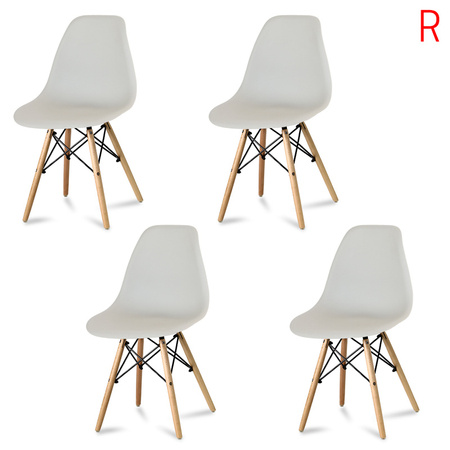 Zestaw 4 krzeseł komplet krzesło nowoczesne na drewnianych bukowych nogach salonu szare 212 AB roz
