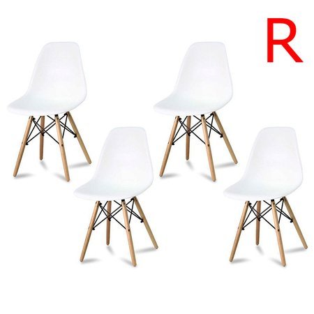 Zestaw 4 x krzesło nowoczesne na drewnianych bukowych nogach stylowe do salonu białe 212 WF roz