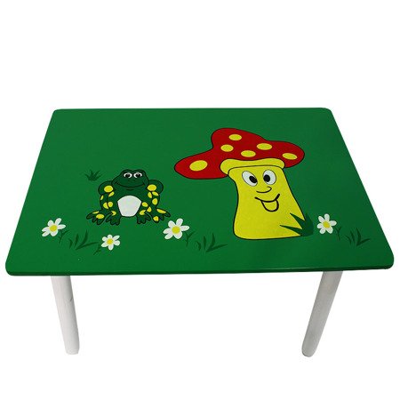 Zestaw dziecięcy dla dziecka stolik i dwa krzesła - No. 49 - grzybek i żabka UC82310