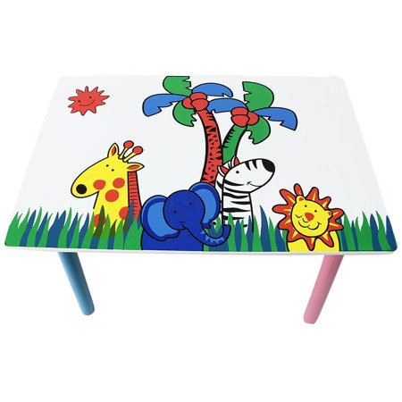 Zestaw dziecięcy dla dziecka stolik i dwa krzesła - No. 93 - zwierzątka UC82308