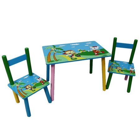 Zestaw dziecięcy dla dziecka stolik i dwa krzesła - No. 99 - chłopczyk UC82307