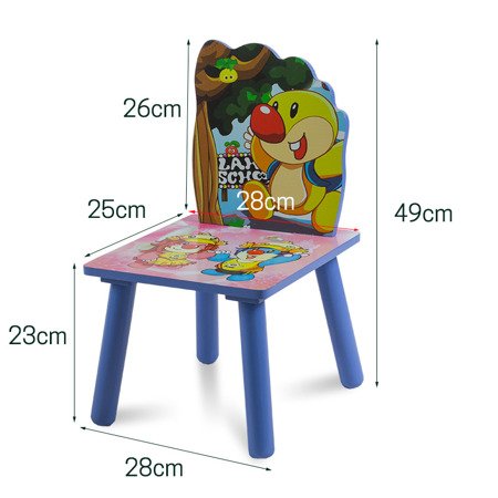 Zestaw dziecięcy stół + krzesła z drewna meble dziecięce niebieski UC121422