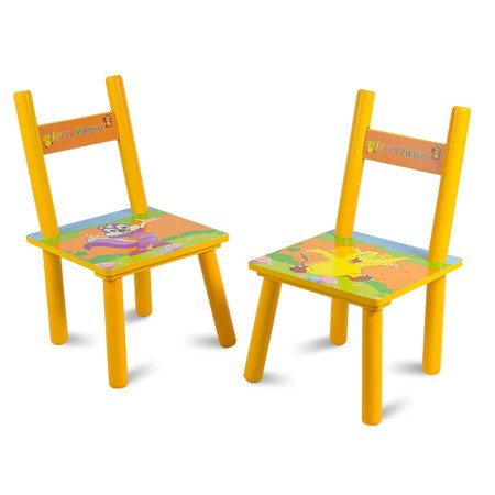 Zestaw dziecięcy stół + krzesła z drewna meble dziecięce pomarańczowy UC121430