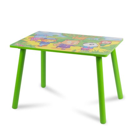 Zestaw dziecięcy stół + krzesła z drewna meble dziecięce zielony UC121432
