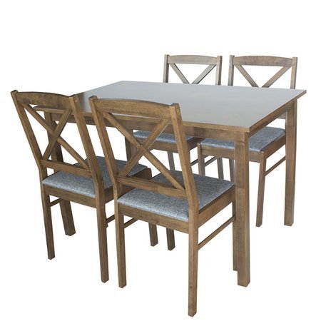 Zestaw kuchenny stół + 4 krzesła do jadalni kuchni nowoczesny drewniany X040 120x75 cm