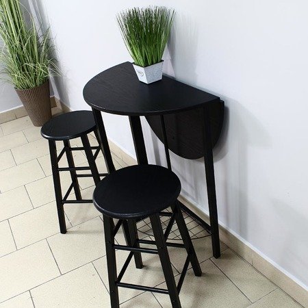 Zestaw stół + 2 krzesła kuchenny do jadalni kuchni nowoczesny Czarny X047