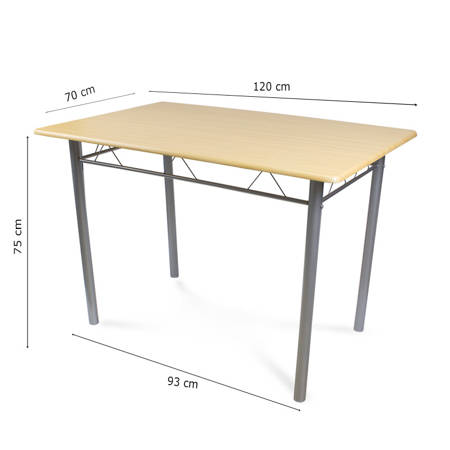 Zestaw stół + 4 krzesła kuchenny do jadalni kuchni nowoczesny X001W 110cm x 70cm