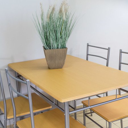 Zestaw stół + 4 krzesła kuchenny do jadalni kuchni nowoczesny jasny brąz X008